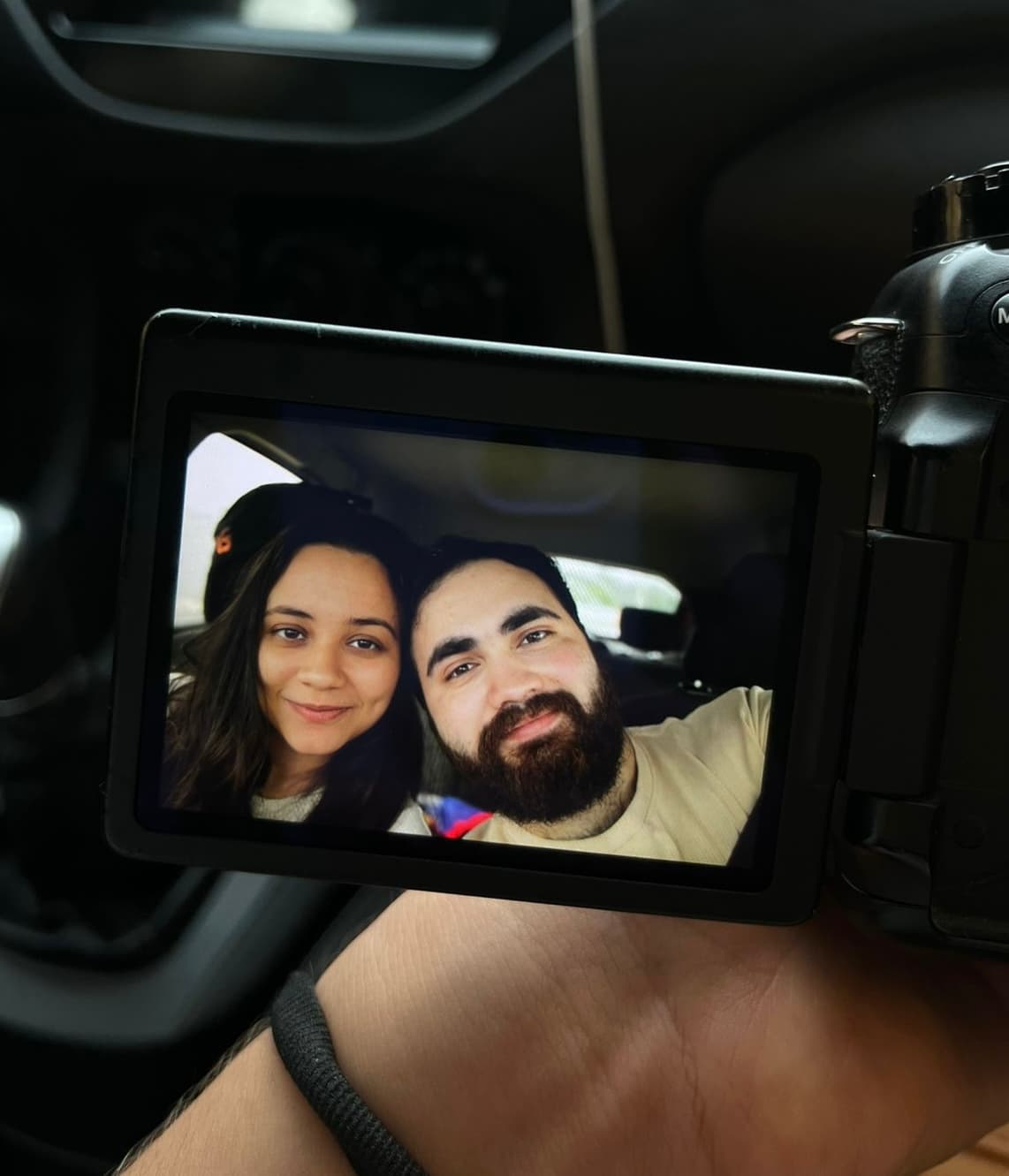 Selfie dos noivos à noite